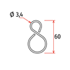 Immagine di GANCIO AD "S" MEDIO CHIUSO IN METALLO - H.60 MM