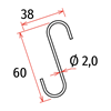 Immagine di GANCIO AD “S” IN METALLO H.60 MM