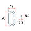 Immagine di GANCIO AD “C” IN PLASTICA - H.40 MM