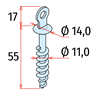 Immagine di VITE CON ANELLO PER SOSPENSIONE PANNELLI