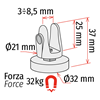 Immagine di CLIP IN METALLO CON MAGNETE 32 KG