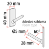 Immagine di SUPPORTO OBLIQUO ADESIVO PER TUBO Ø 7 MM