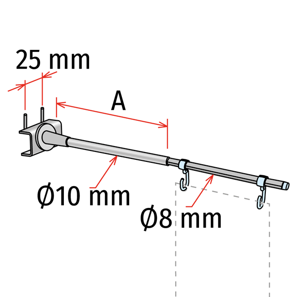 Picture of TELESCOPIC AISLE SIGN FIXTURES FOR METAL PEGBOARD