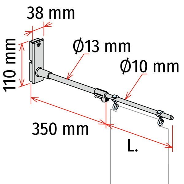 Immagine di PORTA BANNER TELESCOPICO - con 2 ganci