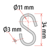 Picture of METAL “S” SHAPED HOOK FOR AISLE SIGN FIXTURE