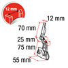 Image sur PINCE FORTE AVEC TIGE À DOUBLE ARTICULATION ET CORTISSEUR DE 12 MM 