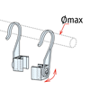 Immagine di COPPIA DI GANCI BASCULANTI PER TUBO Ømax 10 MM