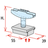 Picture of MAGNETIC STAND 55x39 mm - WITHOUT STEM - WITH "T" SUPPORT