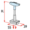 Picture of MAGNETIC STAND 55x39 mm - WITH STEM - WITH "T" SUPPORT