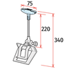 Picture of HINGED CLAMP FOR CRATES WITH STEM AND "T" SUPPORT FOR FRAME
