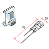 Image sur Double épingle en acier inoxydable avec clip articulé et porte-étiquette universel (MODÈLE COURT)