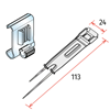 Image sur Double épingle en acier inoxydable avec clip articulé et porte-étiquette universel (MODÈLE LONG)