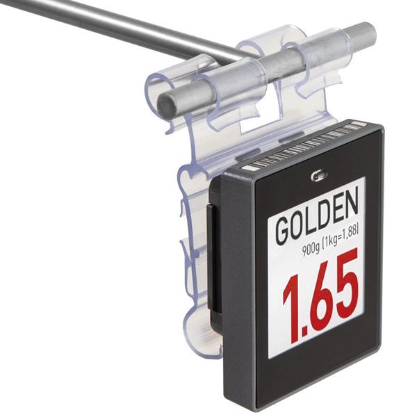 Immagine di PORTA ETICHETTA BASCULANTE UNIVERSALE PER GANCI (2 POSIZIONI), TAGLIO CENTRALE 11 MM