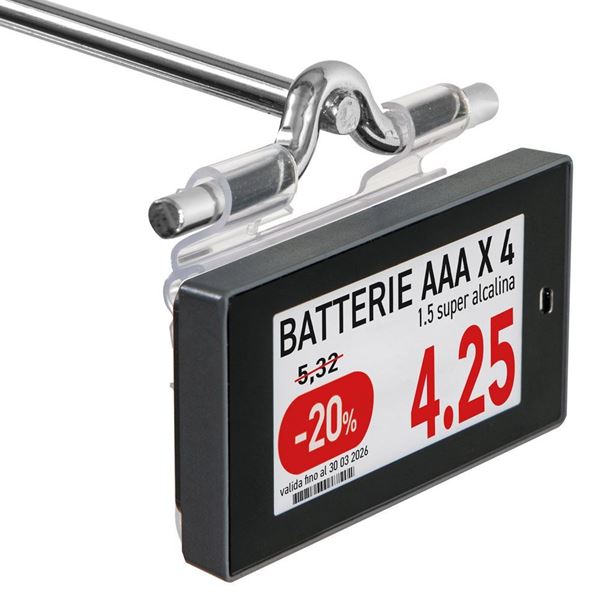 Immagine di PORTA ETICHETTA BASCULANTE UNIVERSALE PER GANCI (1 POSIZIONE), TAGLIO CENTRALE 22 MM