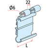 Immagine di PORTA ETICHETTA BASCULANTE UNIVERSALE PER GANCI (1 POSIZIONE), TAGLIO CENTRALE 22 MM