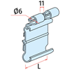 Picture of UNIVERSAL FLIP-UP LABEL HOLDER FOR HOOKS (1 POSITION), CENTRAL CUT 11 MM