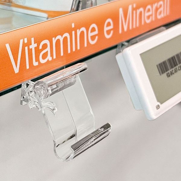 Immagine di Clip porta etichetta elettronica universale con attacco ai profili KATTY
